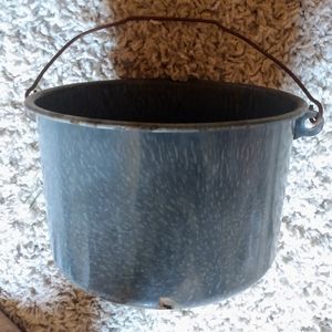 Vintage Gray Graniteware Bucket